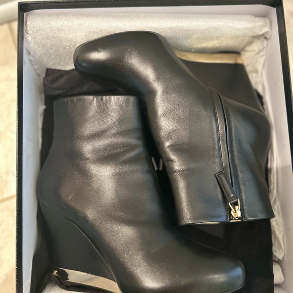 Authentic Chanel Black Lambskin Wedge Boots - Picture 6 of 10